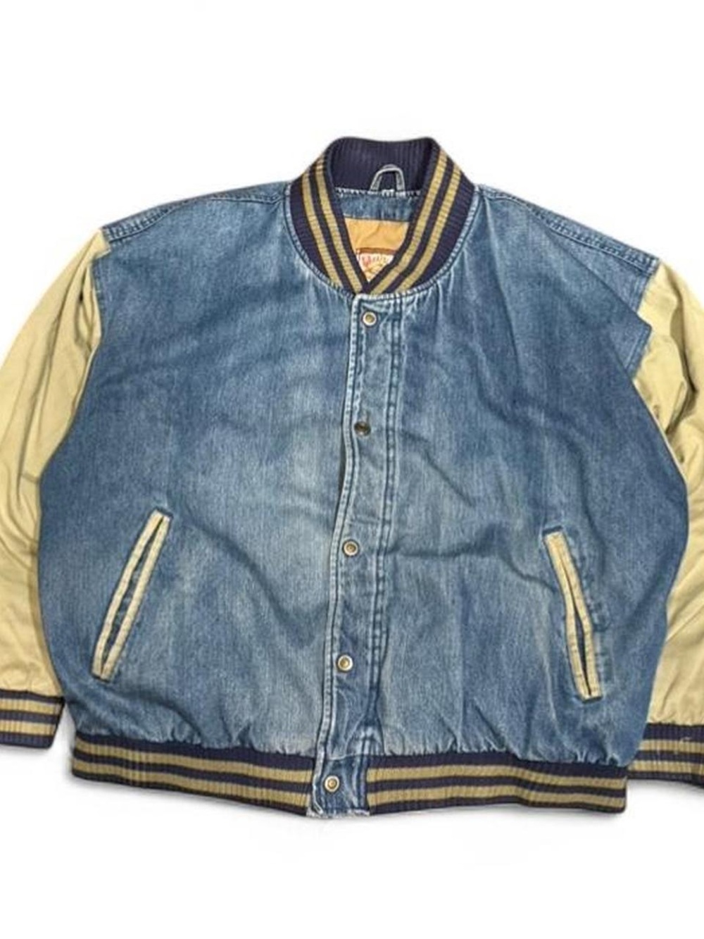 Vintage Sierra Pacific Denim Varsity Bomber Jacket